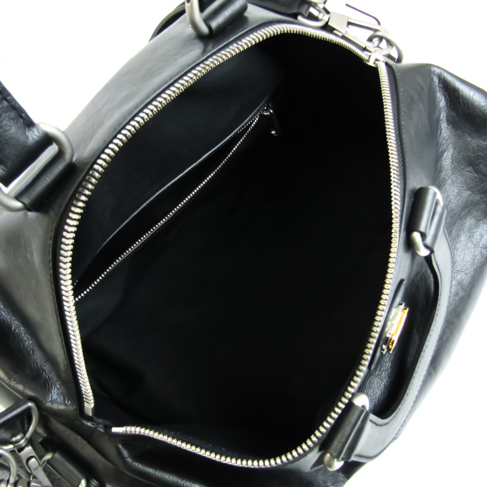 Gucci 587866 Unisex Leather Boston Bag,Handbag,Shoulder Bag Black - Picture 3 of 12